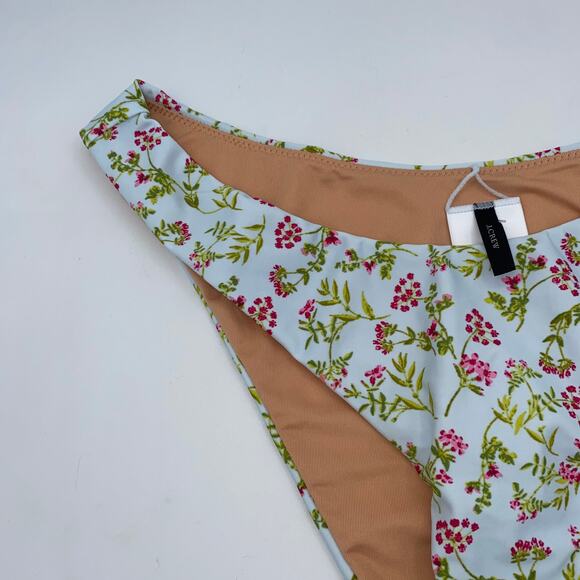 NWT J. Crew Floral Curved Waist Cheeky Bikini Swim Bathing Suit Bottom Small - Picture 4 of 8